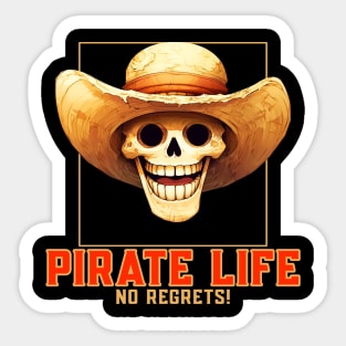 Pirate Life No Regrets Sticker